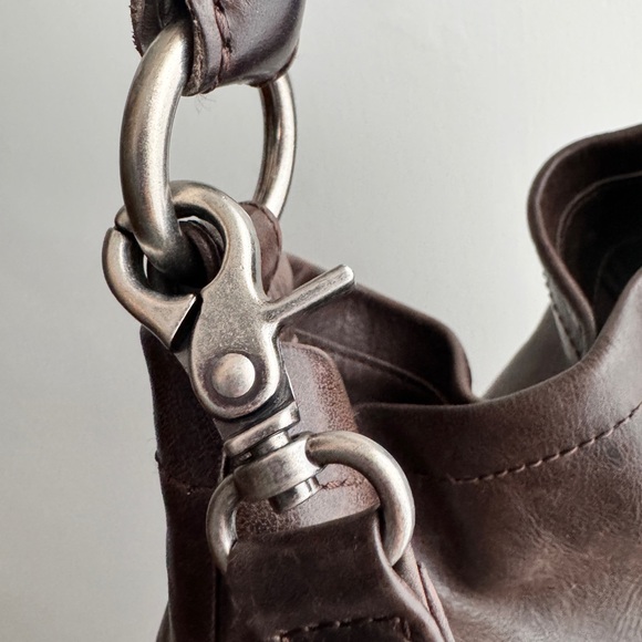 Frye Melissa Genuine Leather Hobo Dark Brown Slate - Picture 2 of 13